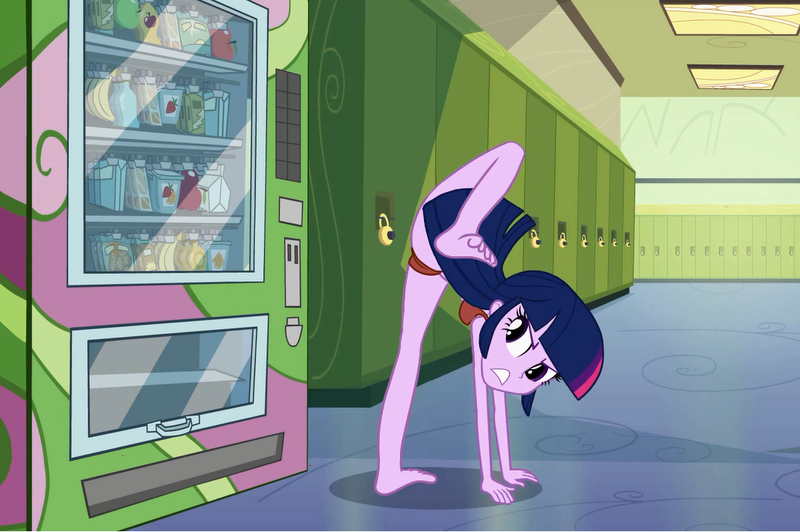 Size: 1070x712 | Tagged: suggestive, artist:varemia, derpibooru import, edit, edited screencap, screencap, twilight sparkle, equestria girls, equestria girls (movie), barefoot, bra, breasts, clothes, feet, female, panties, solo, solo female, underwear, underwear edit, vending machine