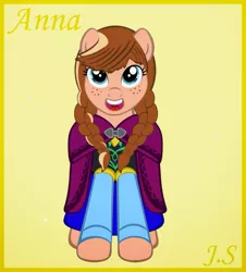 Size: 849x941 | Tagged: safe, artist:girlwiththeartfolder, derpibooru import, ponified, pony, anna, frozen (movie), solo