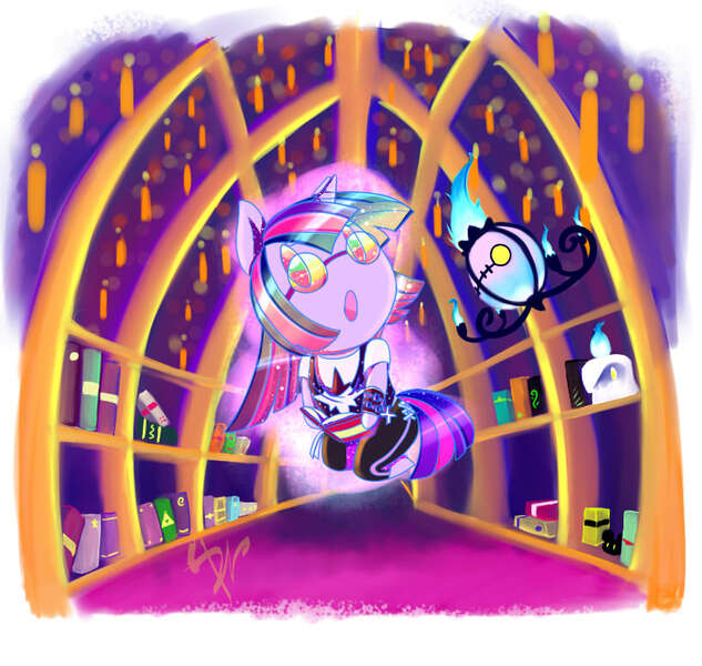 Size: 815x773 | Tagged: artist:damianvertigo, chandelure, crossover, derpibooru import, pokémon, safe, solo, twilight sparkle