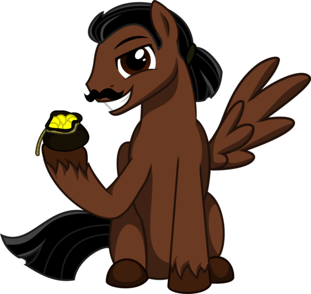 Size: 1024x967 | Tagged: safe, artist:madzik0107, derpibooru import, ponified, pony, bag, bits, gothic(video game), solo