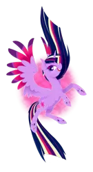 Size: 1035x1920 | Tagged: safe, artist:purmu, derpibooru import, twilight sparkle, twilight sparkle (alicorn), alicorn, pony, female, mare, rainbow power, solo