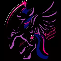 Size: 800x800 | Tagged: safe, artist:feniiku, derpibooru import, twilight sparkle, twilight sparkle (alicorn), alicorn, pony, black background, female, mare, simple background, solo