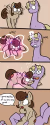 Size: 768x1920 | Tagged: artist:strangerdanger, ask, askcookieandbrann, derpibooru import, fail, flying, magic, oc, oc:brann flakes, oc:cookie dough, oc:cookie dough (trottingham), safe, tumblr, unofficial characters only, x eyes