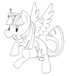 Size: 600x652 | Tagged: safe, artist:daieny, derpibooru import, twilight sparkle, twilight sparkle (alicorn), alicorn, pony, angry, cute, female, fight, lineart, mare, monochrome, pen, power, solo