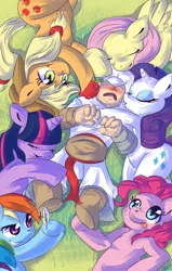 Size: 500x785 | Tagged: altair ibn la-ahad, applejack, artist:rousemouse, assassin's creed, crossover, derpibooru import, fluttershy, human, mane six, pinkie pie, rainbow dash, rarity, safe, twilight sparkle