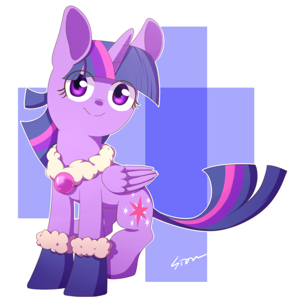 Size: 1325x1388 | Tagged: safe, artist:sion, derpibooru import, twilight sparkle, twilight sparkle (alicorn), alicorn, pony, boots, clothes, female, mare, scarf, shoes, sitting, smiling, solo