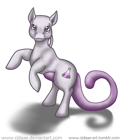 Size: 466x538 | Tagged: safe, artist:rjdaae, derpibooru import, ponified, mewtwo, pony, nightmare fuel, pokémon, solo