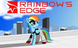 Size: 4000x2471 | Tagged: artist:rebron-y, derpibooru import, faith connors, mirror's edge, rainbow dash, safe, solo