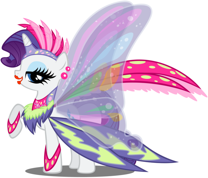 Size: 3000x2566 | Tagged: artist:scourge707, clothes, costume, derpibooru import, glimmer wings, lipstick, makeup, rarity, safe, simple background, solo, sonic rainboom (episode), transparent background, vector, wings