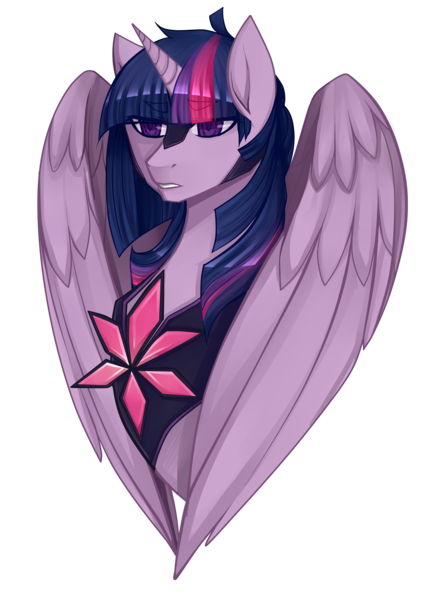 Size: 2480x3507 | Tagged: safe, artist:mscootaloo, derpibooru import, twilight sparkle, twilight sparkle (alicorn), alicorn, pony, armor, bust, female, mare, portrait, solo