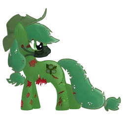 Size: 1500x1500 | Tagged: applejack, artist:ahrimatt, derpibooru import, grimdark, nurgle, rot, simple background, solo, transparent background, warhammer 40k, warhammer (game)