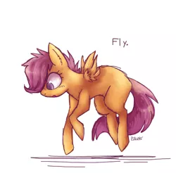 Size: 491x483 | Tagged: artist:maneribbons, derpibooru import, safe, scootaloo, scootaloo can't fly, small wings, solo, wings