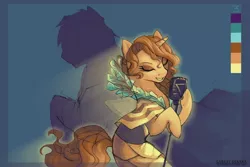 Size: 900x601 | Tagged: safe, artist:larest, derpibooru import, ponified, pony, limited palette, microphone, red (transistor), transistor