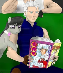 Size: 2217x2594 | Tagged: :3, derpibooru import, devil may cry, inuyasha, manga, octavia melody, safe, vergil, vergil's book