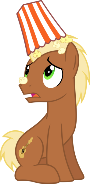 Size: 4000x8137 | Tagged: safe, artist:chainchomp2, derpibooru import, meadow song, earth pony, pony, equestria games (episode), absurd resolution, background pony, equestria games, food, male, popcorn, simple background, sitting, solo, stallion, transparent background, vector