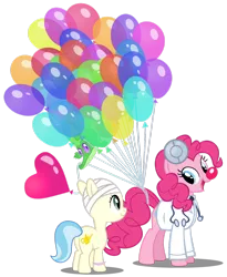 Size: 900x1096 | Tagged: artist:pixelkitties, balloon, bandage, cancer (disease), clown nose, derpibooru import, gummy, patch adams, pinkie pie, robin williams, safe, simple background, transparent background