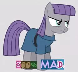 Size: 529x488 | Tagged: 200% mad, angry, caption, derpibooru import, expand dong, exploitable meme, frown, glare, image macro, maud pie, meme, pun, rage, safe, solo, this will end in death, this will end in omae wa mou shindeiru, this will end in tears, this will end in tears and/or death, xk-class end-of-the-world scenario