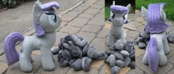 Size: 1141x482 | Tagged: artist:drachefrau, blank flank, boulder (pet), derpibooru import, irl, maud pie, photo, plushie, safe