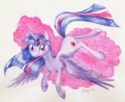 Size: 1024x836 | Tagged: safe, artist:bloominglove, derpibooru import, twilight sparkle, twilight sparkle (alicorn), alicorn, pony, female, mare, solo, traditional art