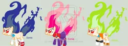 Size: 1024x368 | Tagged: safe, derpibooru import, twilight sparkle, ponified, pony, crossover, fire, mane of fire, manic the hedgehog, sonia the hedgehog, sonic the hedgehog, sonic the hedgehog (series), sonic underground, watermark