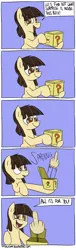 Size: 950x3109 | Tagged: safe, artist:timsplosion, derpibooru import, wild fire, pegasus, pony, ? block, catchlights, comic, fourth wall, jack-in-the-box, middle finger, no pupils, reaction image, sibsy, solo, super mario bros., vulgar