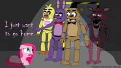 Size: 1280x720 | Tagged: artist:thesontendo, bear, bonnie, chica, crossover, derpibooru import, five nights at freddy's, fox, foxy, freddy fazbear, pinkamena diane pie, pinkie pie, semi-grimdark