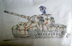 Size: 1024x650 | Tagged: artist:blueboxdave, derpibooru import, safe, tank (vehicle), tiger ii, tiger (tank), twilight sparkle, unamused