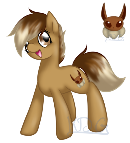 Size: 1024x1121 | Tagged: safe, artist:mondlichtkatze, derpibooru import, ponified, eevee, pony, cute, pokémon, solo