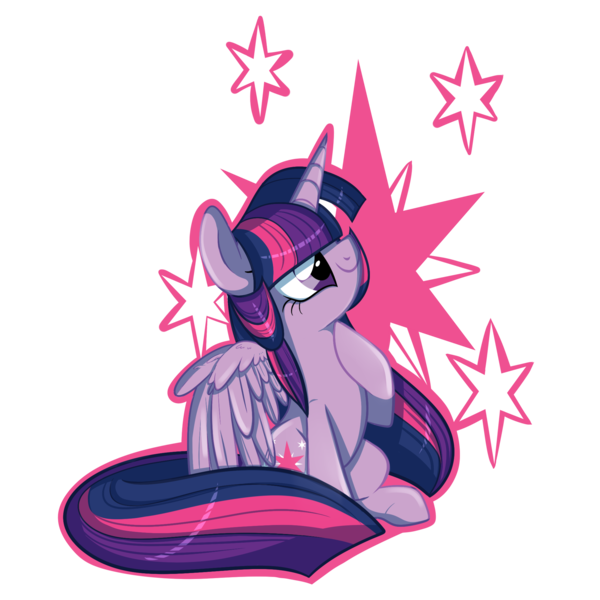 Size: 2000x2000 | Tagged: safe, artist:suzuii, derpibooru import, twilight sparkle, twilight sparkle (alicorn), alicorn, pony, cutie mark, female, mare, sitting, solo