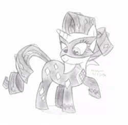 Size: 2294x2240 | Tagged: artist:drchrisman, clothes, costume, derpibooru import, monochrome, power ponies, power ponies (episode), radiance, rarity, safe, solo, traditional art