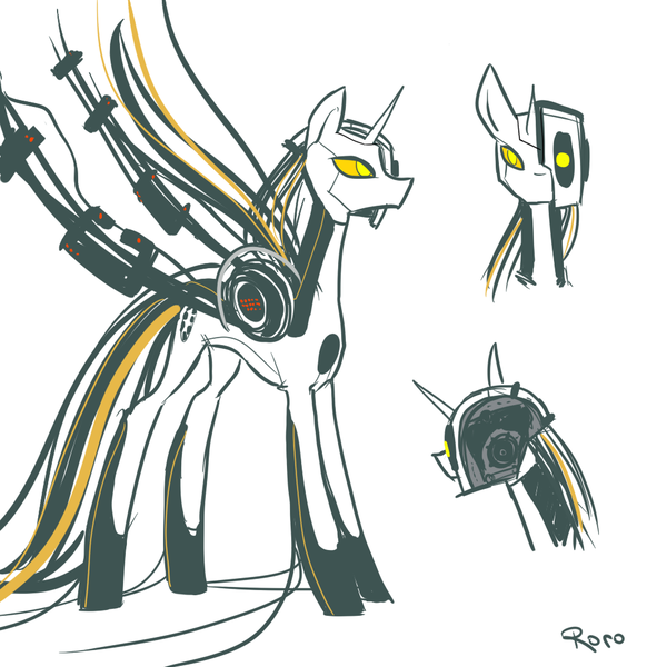 Size: 1000x1000 | Tagged: safe, artist:nastylady, derpibooru import, ponified, pony, glados, portal (valve)