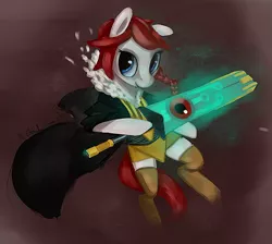 Size: 1185x1064 | Tagged: safe, artist:x-raydistorted, derpibooru import, ponified, pony, braid, clothes, red (transistor), solo, transistor