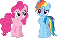 Size: 12557x8159 | Tagged: safe, artist:djdavid98, artist:intbrony, derpibooru import, pinkie pie, rainbow dash, pony, twilight's kingdom, .ai available, .svg available, absurd resolution, confused, frown, group, simple background, transparent background, vector, worried