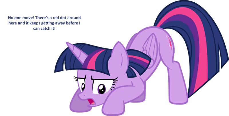 Size: 2561x1298 | Tagged: safe, artist:zacatron94, derpibooru import, twilight sparkle, twilight sparkle (alicorn), alicorn, pony, behaving like a cat, female, laser pointer, mare, solo, twilight cat