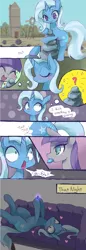 Size: 1000x2915 | Tagged: safe, artist:kolshica, derpibooru import, maud pie, trixie, pony, :>, bipedal, blushing, comic, couch, cute, eyes closed, eyes on the prize, female, glow, happy, heart, hoof hold, legs in air, lesbian, mauxie, mouth hold, on back, open mouth, question mark, rock, rock farm, screaming, shipping, smiling, sweat, sweatdrop, thought bubble, wavy mouth, when she smiles, wide eyes