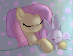 Size: 1100x849 | Tagged: 1trickpone's sleeping ponies, angel bunny, artist:1trick, derpibooru import, fluttermom, fluttershy, safe, sleeping, snuggling