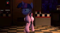 Size: 1366x768 | Tagged: safe, artist:fezwearingdoctor, derpibooru import, discord, twilight sparkle, twilight sparkle (alicorn), alicorn, pony, 3d, female, five nights at freddy's, gmod, mare, when you see it