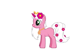 Size: 3600x2600 | Tagged: safe, artist:crisostomo-ibarra, derpibooru import, ponified, pony, unicorn, pony creator, blank flank, crown, filly (dracco), filly (filly funtasia), filly funtasia, flower, flower in hair, jewelry, necklace, regalia, rose (filly funtasia), side view, simple background, solo, transparent background