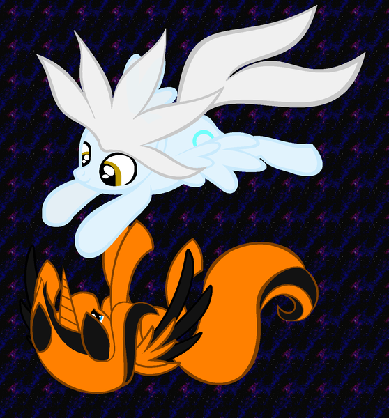 Size: 1452x1560 | Tagged: safe, artist:margonathefox, derpibooru import, oc, oc:tailsica, ponified, alicorn, pony, alicorn oc, horn, silver the hedgehog, sonic the hedgehog (series), wings