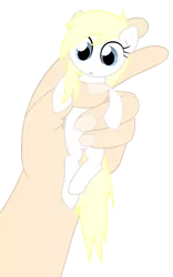 Size: 1877x3000 | Tagged: safe, artist:accu, derpibooru import, oc, oc:aryanne, unofficial characters only, pony, aryanbetes, blonde, cute, danger zone, female, hand, in goliath's palm, looking down, nazi, pet, pet play, scared, simple background, small, surprised, tiny, tiny ponies, transparent background, vector, worried