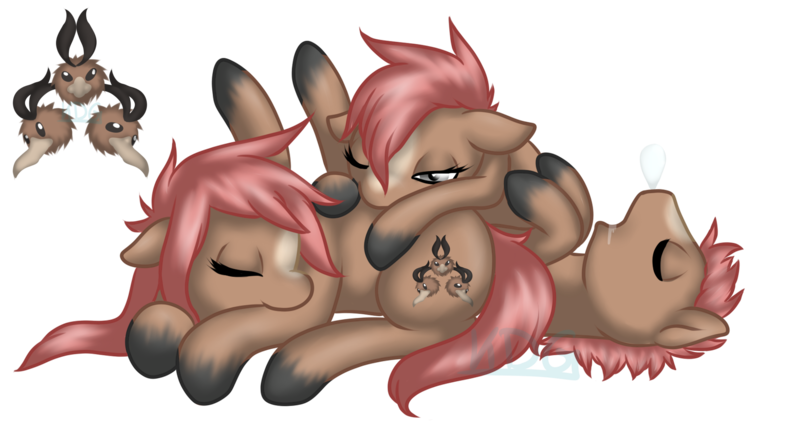 Size: 1756x934 | Tagged: safe, artist:mondlichtkatze, derpibooru import, ponified, dodrio, pony, crossover, drool, on back, pokémon, simple background, sleeping, transparent background