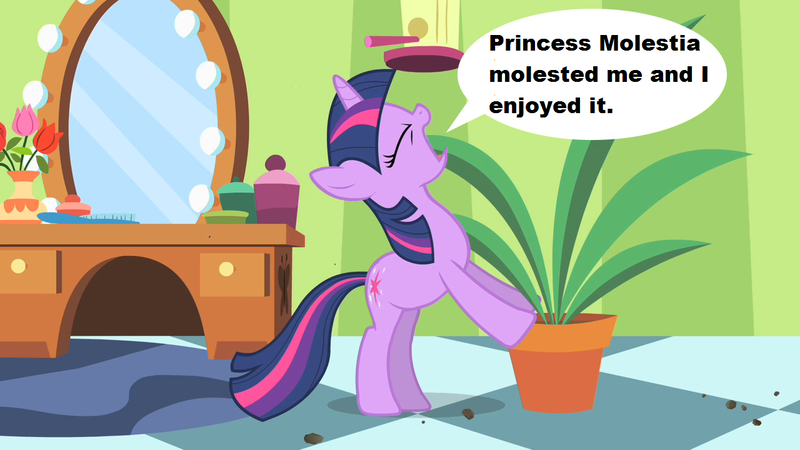 Size: 1280x720 | Tagged: derpibooru import, edit, edited screencap, exploitable meme, green isn't your color, meme, molestation, personal space invasion, potted plant, princess celestia, princess molestia, questionable, screencap, secret pot meme, solo, speech bubble, twilight sparkle