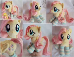 Size: 1280x985 | Tagged: artist:buttercupbabyppg, beanie (plushie), clothes, derpibooru import, fluttershy, irl, photo, plushie, safe, socks, striped socks