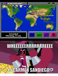 Size: 875x1143 | Tagged: carmen sandiego, derpibooru import, lord tirek, meme, safe, tirek where is your meme?!, where in the world is carmen sandiego