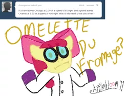 Size: 800x600 | Tagged: apple bloom, ask, derpibooru import, dexter's laboratory, omelette du fromage, safe, solo, tumblr
