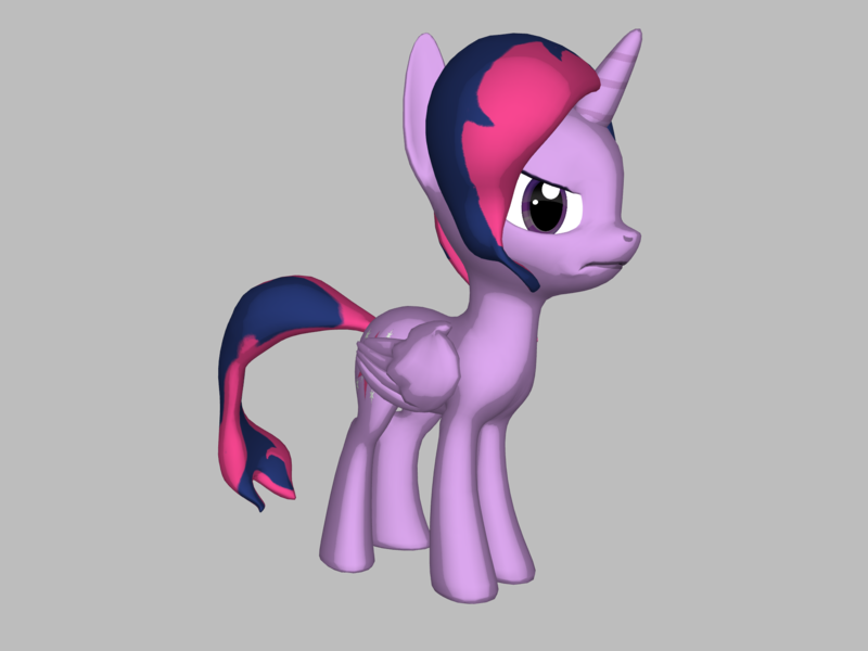 Size: 2000x1500 | Tagged: safe, derpibooru import, sunset shimmer, twilight sparkle, twilight sparkle (alicorn), alicorn, pony, pony creator, 3d, alternate hairstyle, ponylumen