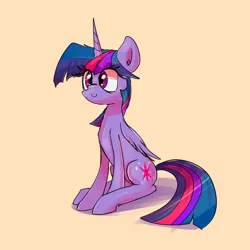 Size: 1000x1000 | Tagged: safe, artist:senx, derpibooru import, twilight sparkle, twilight sparkle (alicorn), alicorn, pony, :>, cute, female, mare, sitting, solo, twiabetes