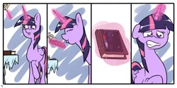 Size: 3000x1500 | Tagged: safe, derpibooru import, twilight sparkle, twilight sparkle (alicorn), alicorn, pony, bonnie, exploitable meme, female, five nights at freddy's, mare, meme, twilight's lost book