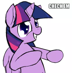 Size: 800x811 | Tagged: safe, artist:ramott, derpibooru import, twilight sparkle, twilight sparkle (alicorn), alicorn, pony, caption, check em, dubs, female, image macro, mare, meme, text