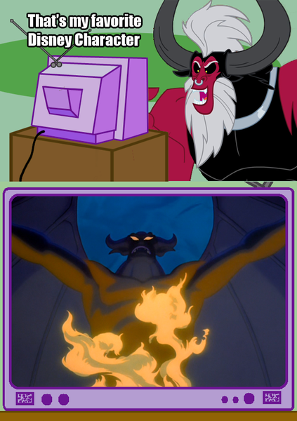 Size: 564x800 | Tagged: chernabog, derpibooru import, disney, exploitable meme, fantasia, lord tirek, meme, night on bald mountain, obligatory pony, safe, tirek's favorite, tv meme